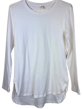 Herou White Long Sleeve Crew Neck Tee Shirt | Classic Long-Sleeve Small